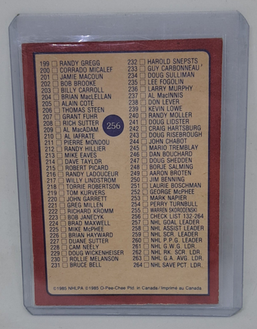 1985-86 O-Pee-Chee 2nd Series Checklist Card (unmarked)