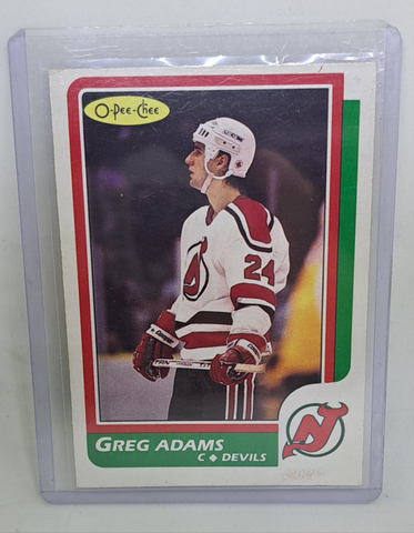 1986-87 O-Pee-Chee Greg Adams Rookie Card