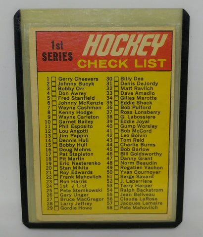 1970-71 O-Pee-Chee 1st Series Checklist Card